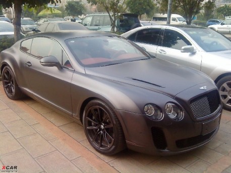 Matte-black Bentley Continental Supersports