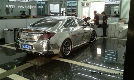 Buick Regal wrapped in Silver in China