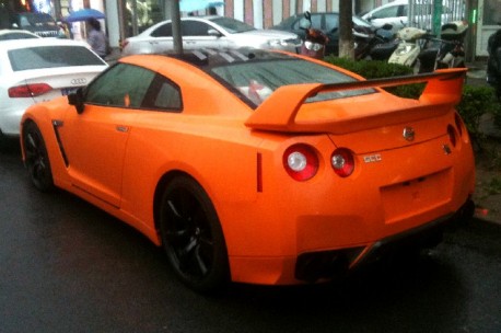 Orange Nissan GT-R