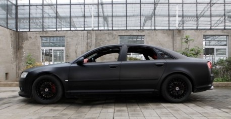 Audi A8L in matte-black from China