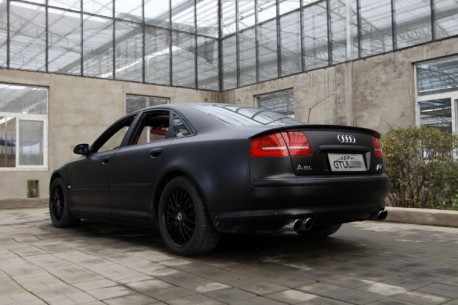 Audi A8L in matte-black from China