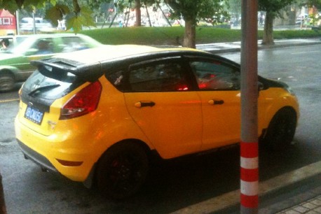 Ford Fiesta in yellow & black in China