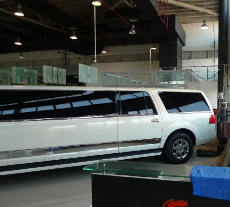 A very long Lincoln Navigator limousine in China