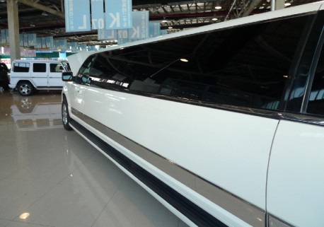 A very long Lincoln Navigator limousine in China