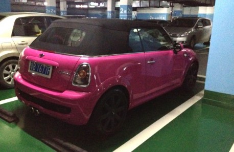 Mini Cabrio is very Pink in China
