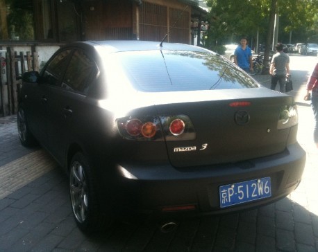 Mazda 3 is carbon fiber matte black in China