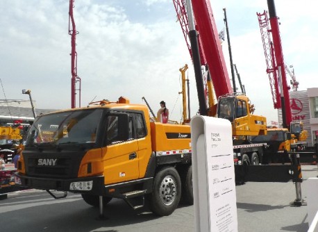 Pretty Babe on a Truck Crane in China