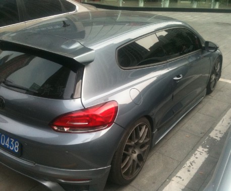 Volkswagen Scirocco with a fat-ass body kit in China