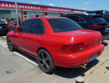 Spotted in China: rare GC8C Subaru Impreza WRX in Red