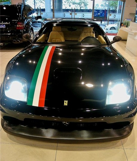 Ferrari 575 Maranello with a racy body kit from China