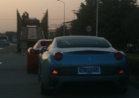 Another truck full of Ferrari supercars in China