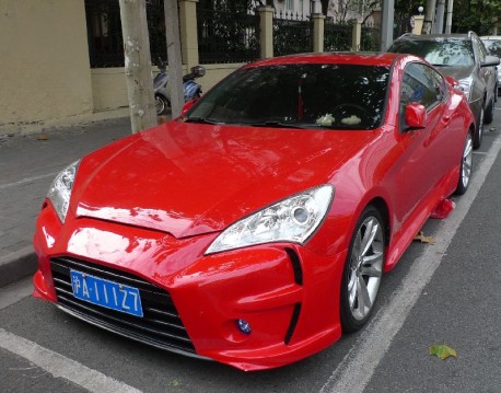 Hyundai Rohens Coupe is very Red in China