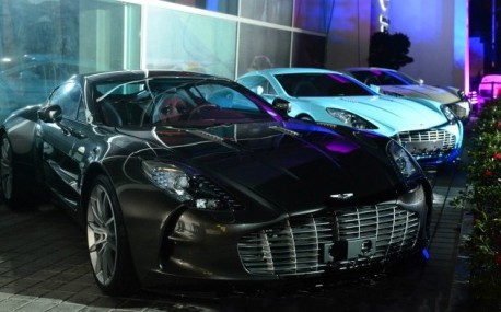 Aston Martin One-77 times three in China