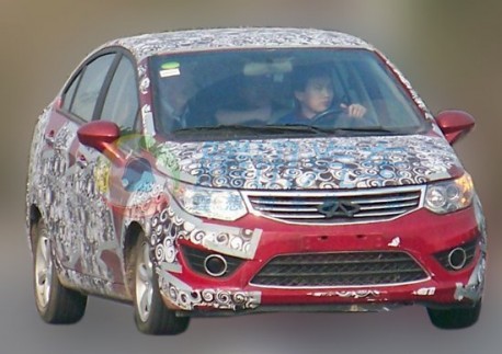 Spy Shots: Chery E2 sedan testing in China