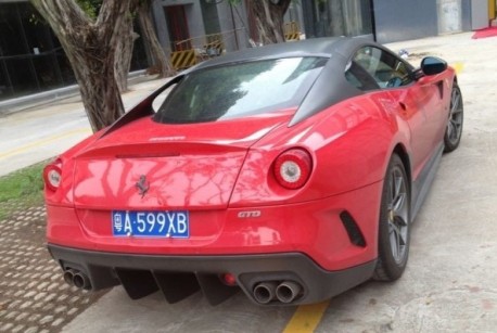 Spotted in China: Ferrari 599 GTO in Red