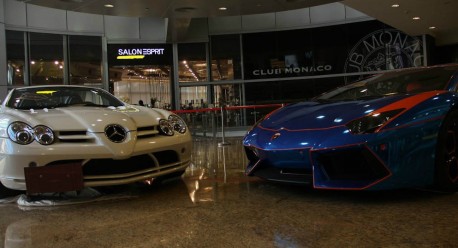 Mercedes-Benz SLR McLaren Roadster sits sad a Chinese shopping mall