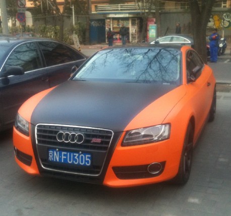 Audi S5 Coupe is matte orange & matte black in China