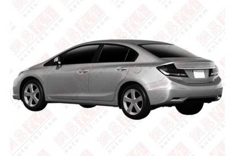 Patent Applied: 2013 Honda Civic sedan will arrive in China soon