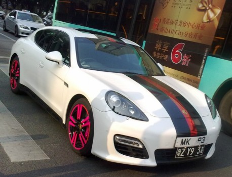 Porsche Panamera with Pink Alloys in China