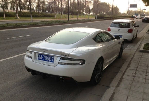 Aston Martin DBS and Mercedes-Benz SLS AMG in white & red in China