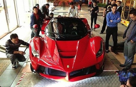 Ferrari LaFerrari arrives at the Shanghai Auto Show