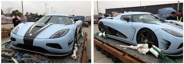The matte blue Koenigsegg Agera R pops up at the Shanghai Auto Show