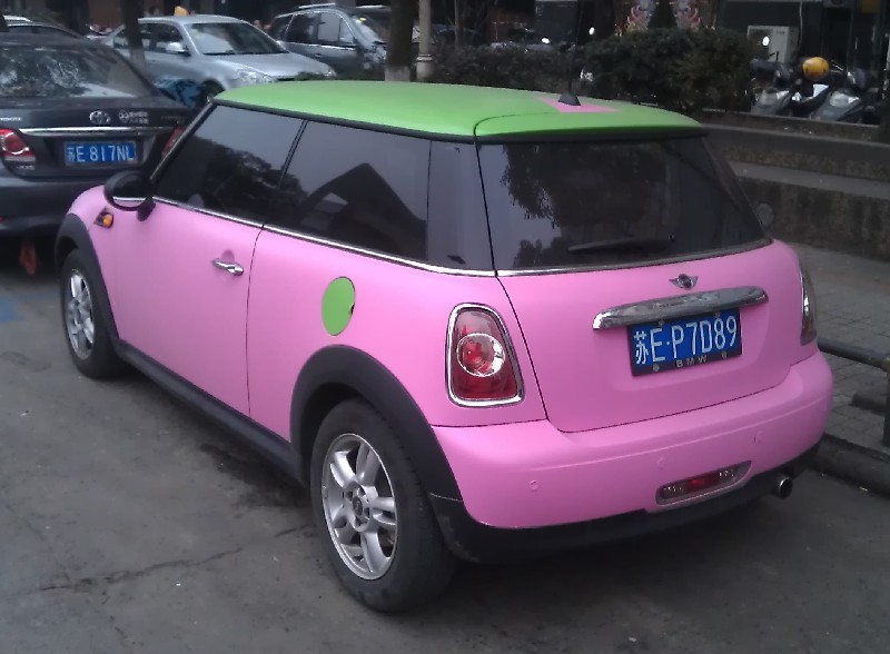 pink mini coopers