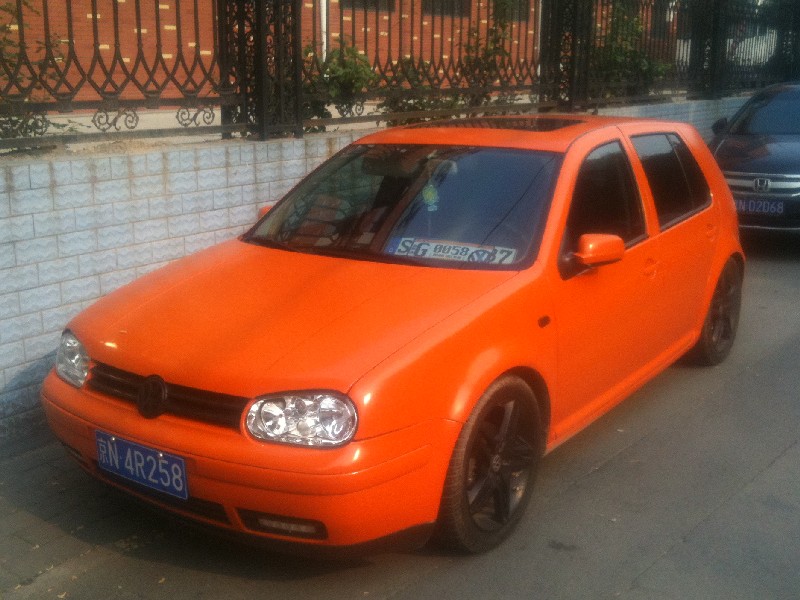 Volkswagen Golf is shiny Orange in China