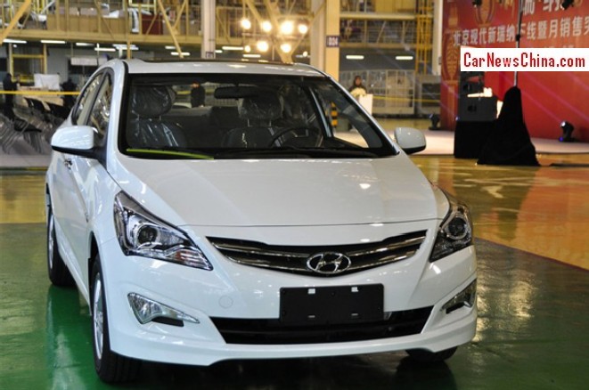 Facelifted Hyundai Verna rolls off the assembly line in China