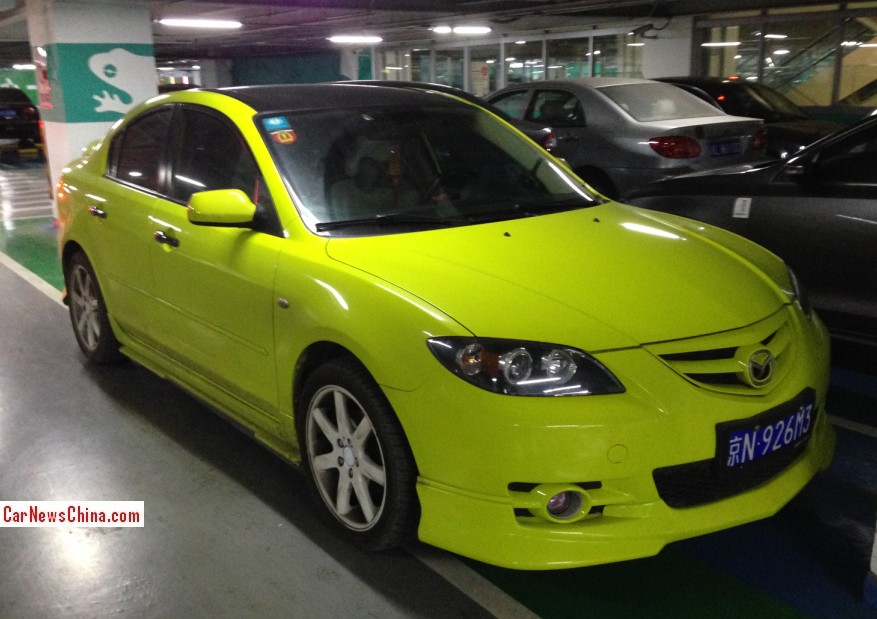 Mazda 3 is a shiny yellow M3 in China
