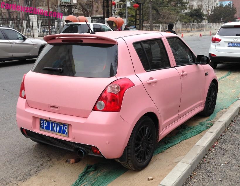 forudsætning partikel kredit Suzuki Swift is matte Pink in China