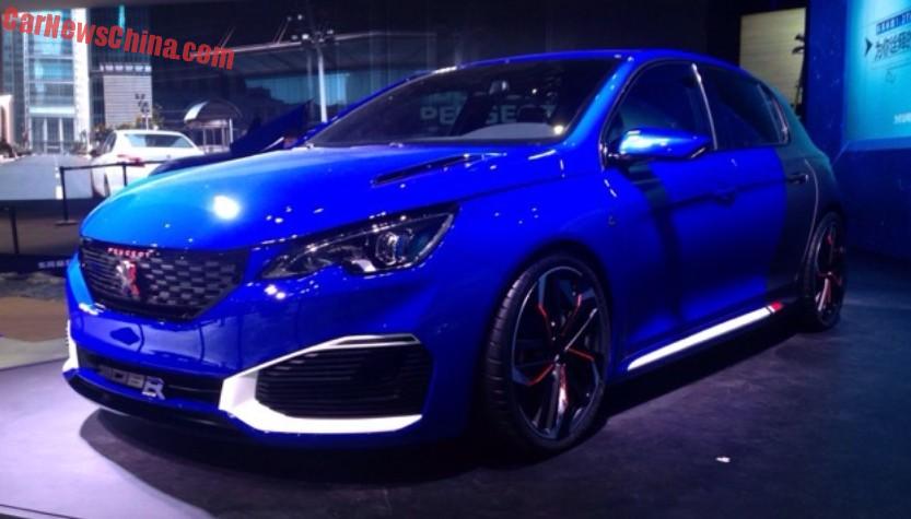 First Live Shots of the Peugeot 308R Hybrid concept for the Shanghai Auto Show