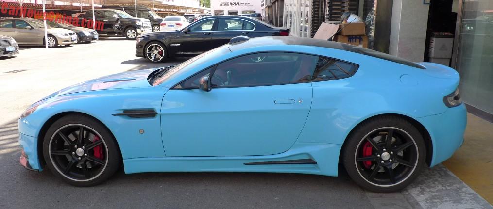Mansory Aston Martin Vantage V8 is baby blue in China