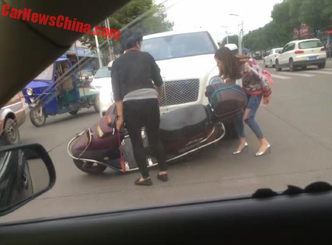 Bentley Bentayga Crashes Into Electric Scooter In China