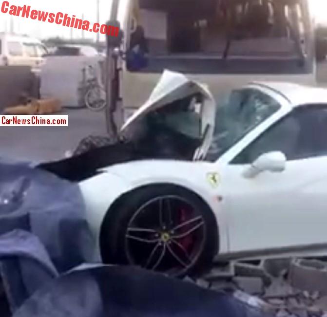 Ferrari 488 Spider Crashes In China