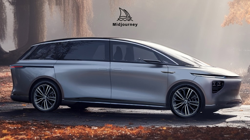 Xpeng H93 MPV render image, made by Sugar Design with Midjourney