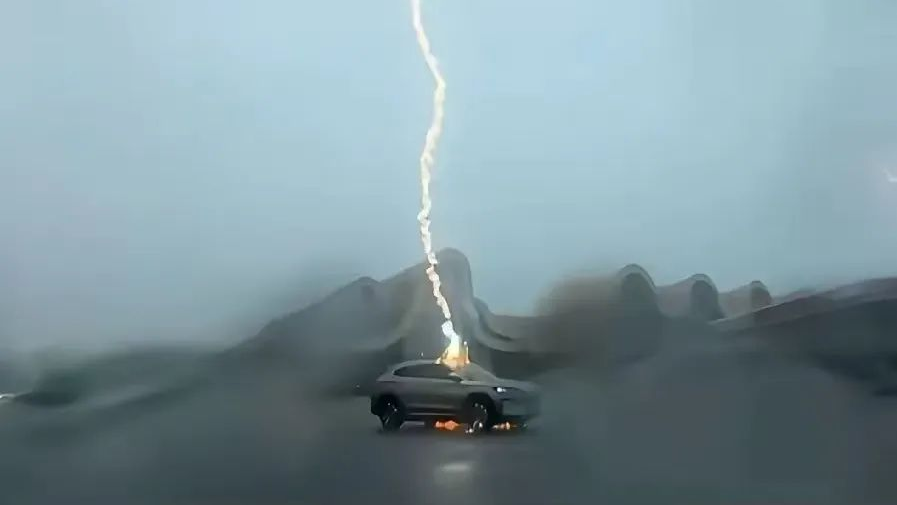 A BYD Song Plus EV survives triple lightning strikes unscathed, owner and core systems intact