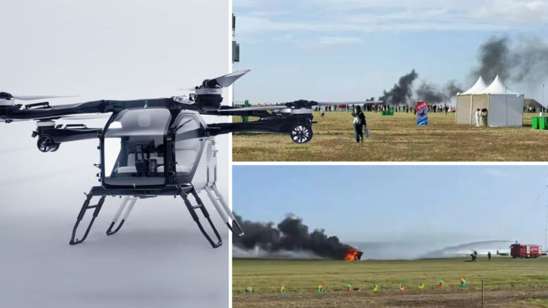 xpeng aeroht evtol crash changchun auto show