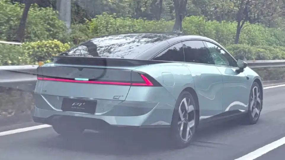 Xpeng P7+ EREV featuring new design spotted on street ahead of 2026 launch