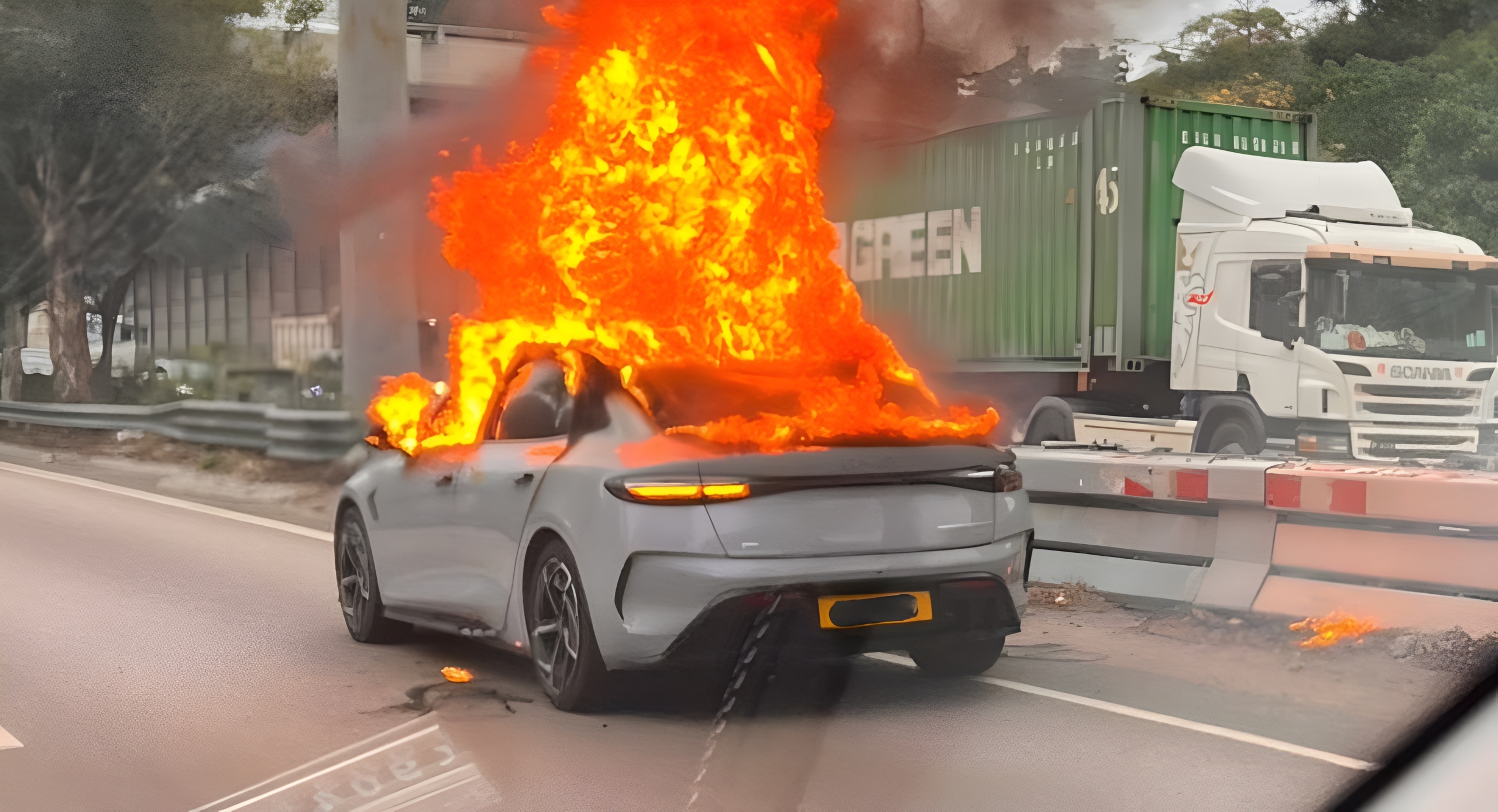 BYD Seal erupts traffic chaos, driver escapes moments before cabin collapse in Hong Kong