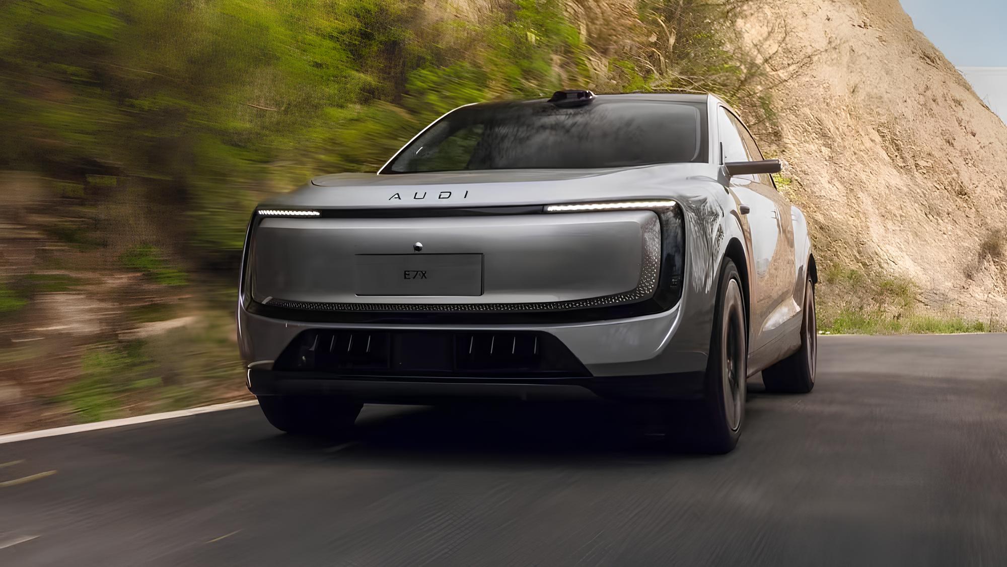 AUDI E7X electric SUV surpassed Xiaomi YU7 and Porsche Macan on track