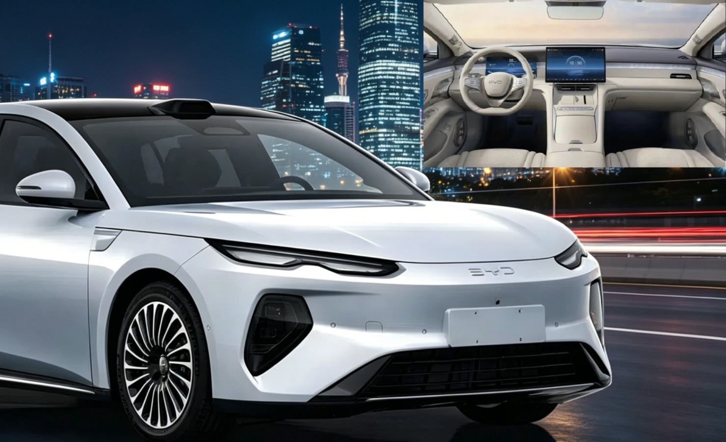 BYD unveils Seal 08 flagship cabin with flash charging ahead launch