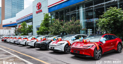Toyota bZ5 coupe SUV started deliveries in China with BYD battery