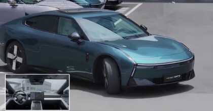 New Xpeng P7 autonomously drives from production line to shipping area in China