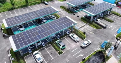A NEV charging facility in China