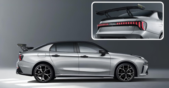Lynk & Co 03 with 268 hp gets a large carbon fiber adjustable spoiler in China